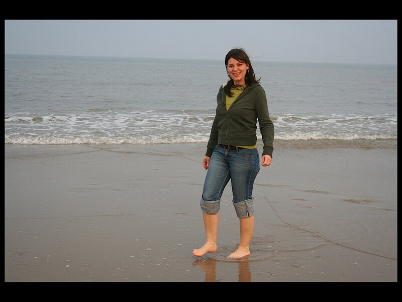 Woman on Beach — Green