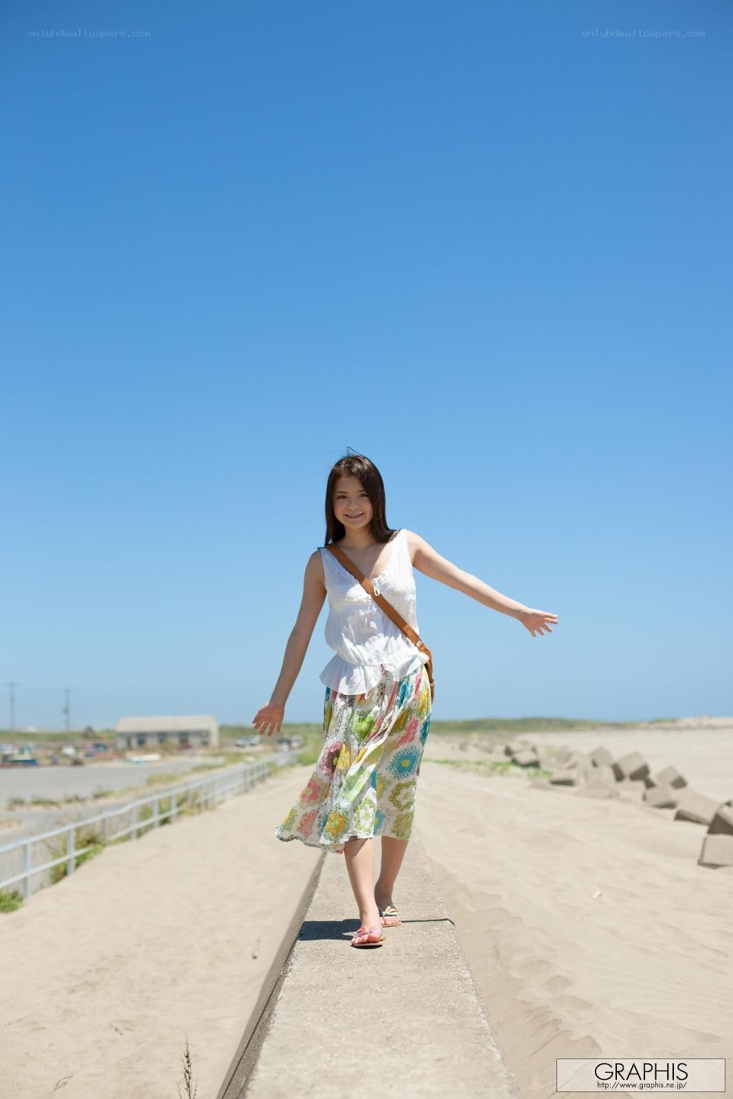 Woman on beach path