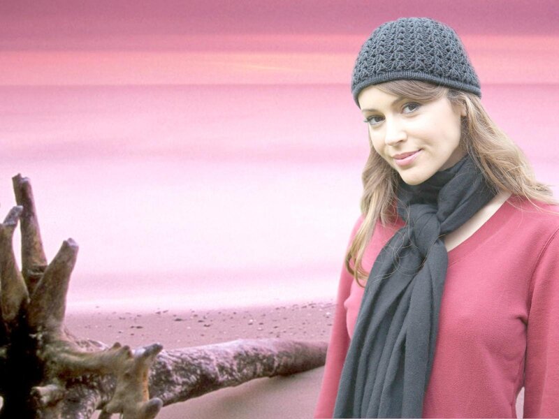 Woman on Beach — Pink, Serene