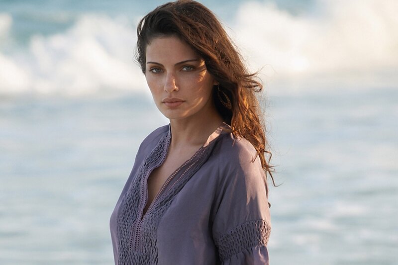 Woman on Beach — Purple, Serene