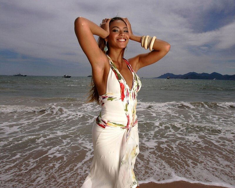 Woman on Beach — White, Relaxed