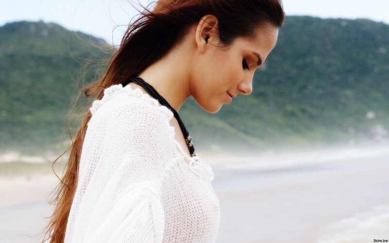 Woman on Beach — White, Serene, Afternoon, Photograph, Mountain