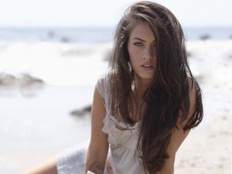 Woman on Beach — White, Serene, Afternoon, Photograph, Ocean, Sand, Tattoo