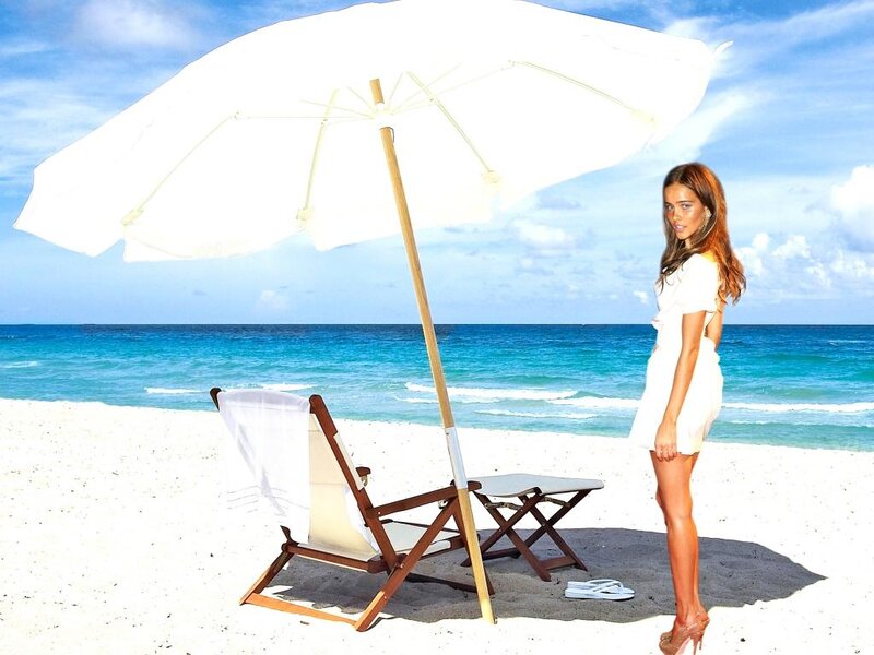 Woman on Beach — White, Serene, Afternoon, Photograph, Umbrella
