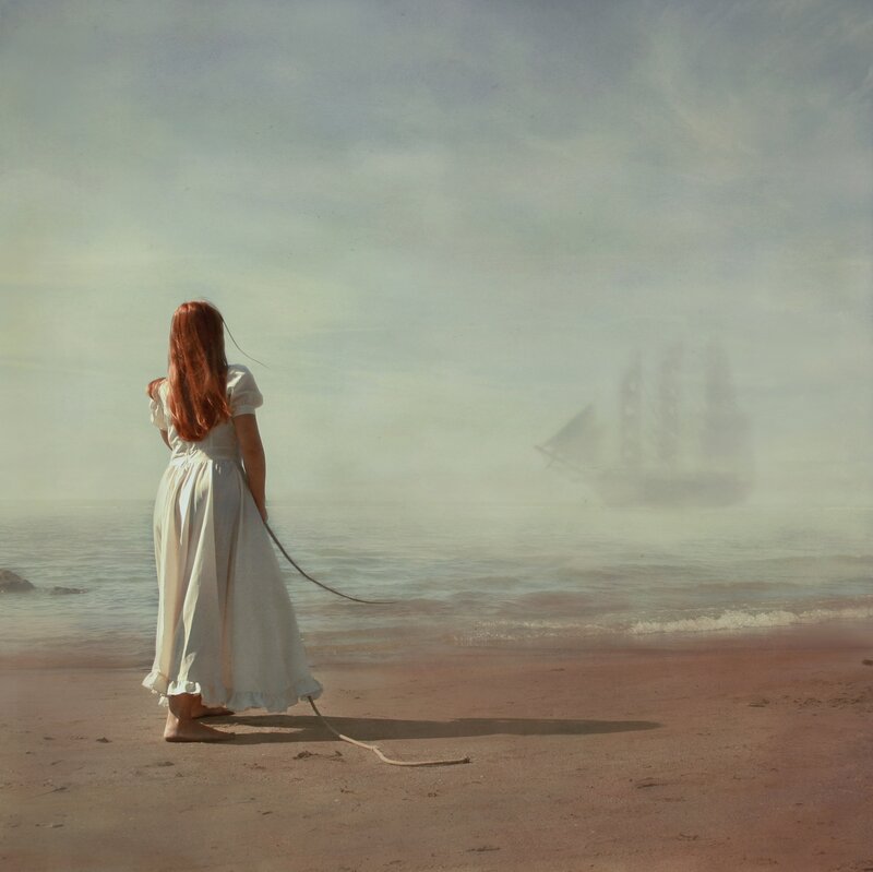 Woman on Beach with Rope