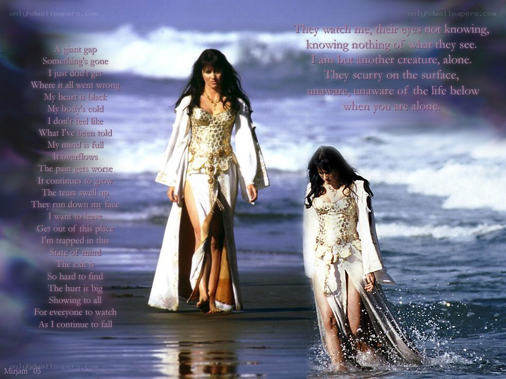 woman on beach with text