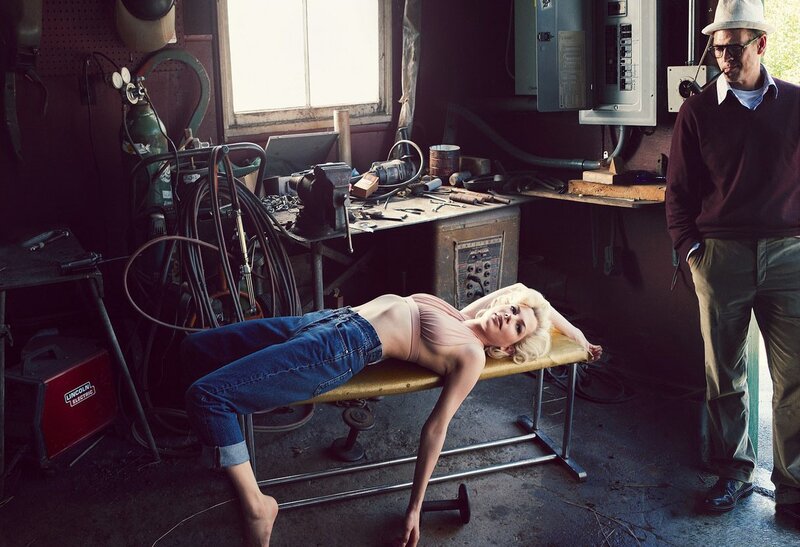 Woman on bench in workshop
