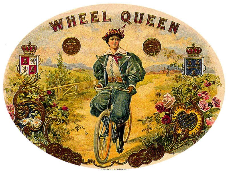 Woman on Bicycle — Green