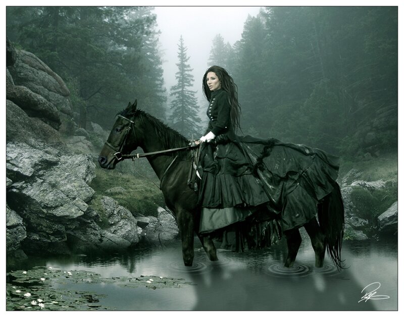 Woman on Black Horse — Mysterious