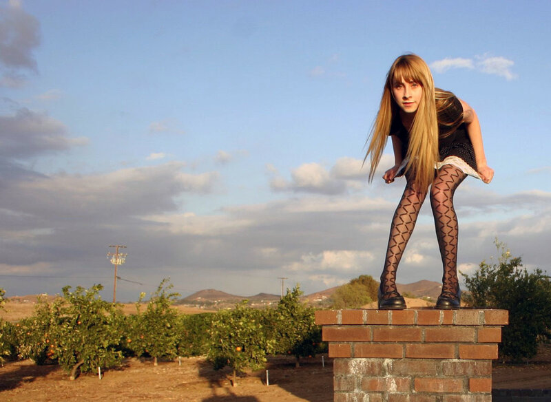 woman on brick structure
