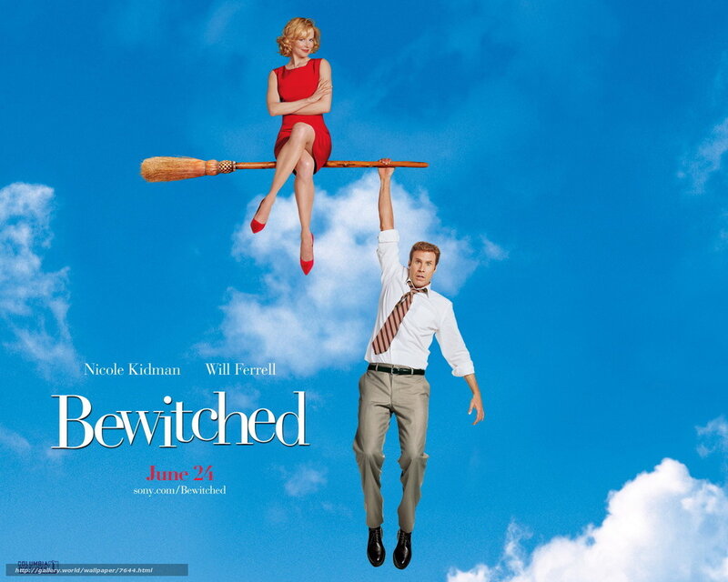 Woman on Broomstick with Man