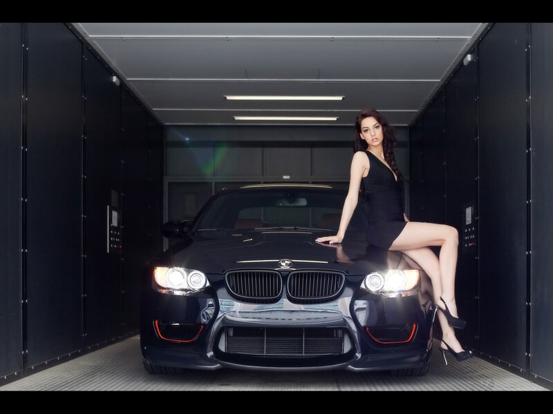 Woman on Car Hood — Dramatic