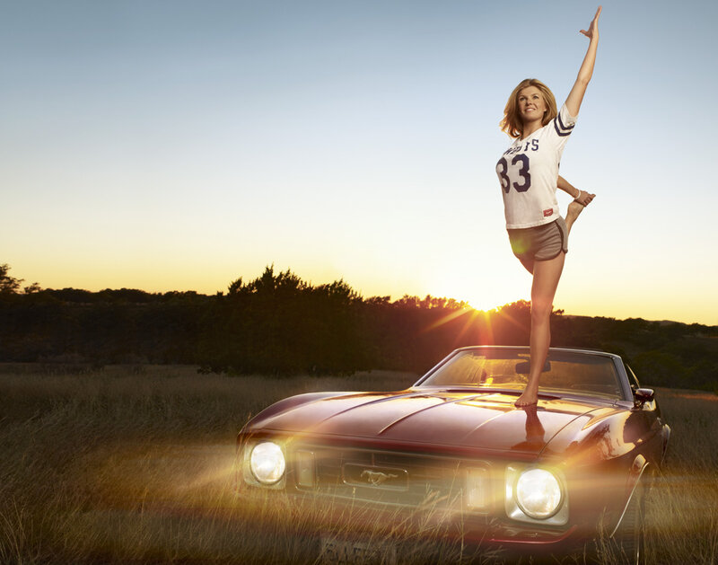 Woman on Car Hood — Gold
