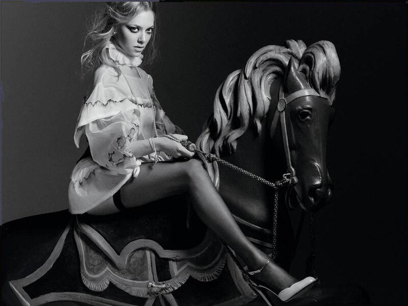 Woman on Carousel Horse — Black