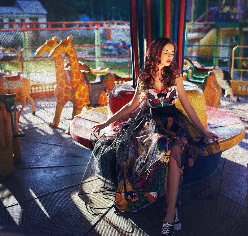 Woman on Carousel