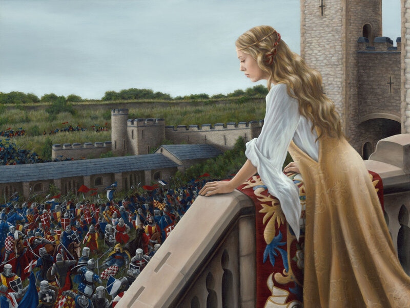 Woman on Castle Balcony