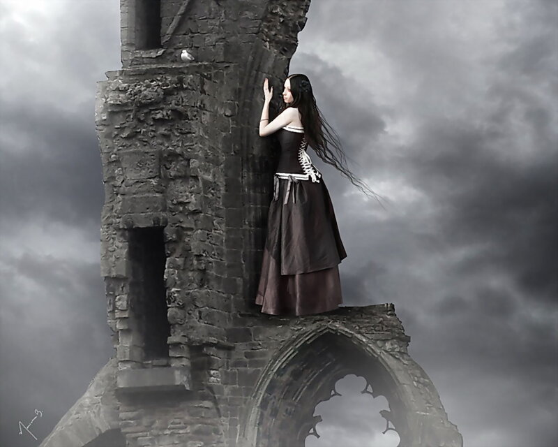 Woman on Castle Ruin