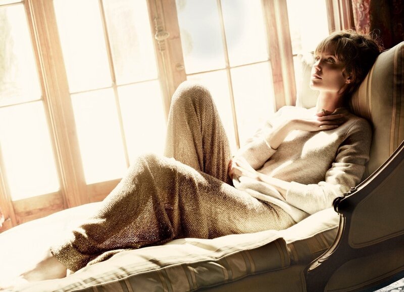 Woman on Chaise Lounge — Beige, Serene