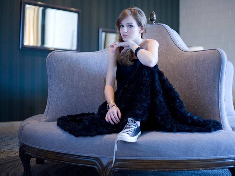 Woman on Chaise Lounge — Gray, Calm