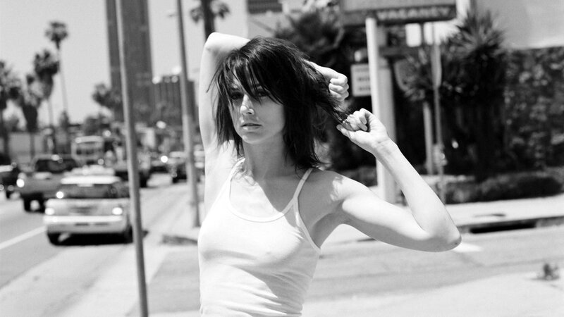 woman on city street