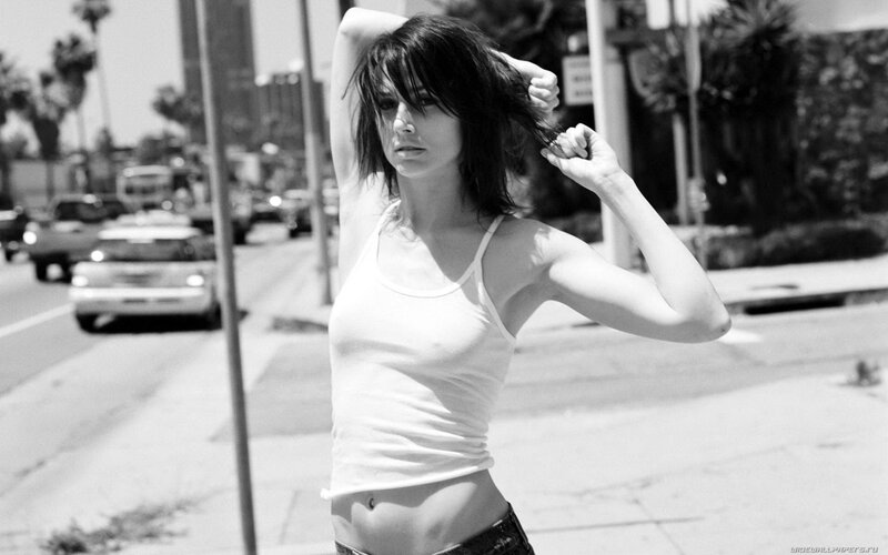 woman on city street