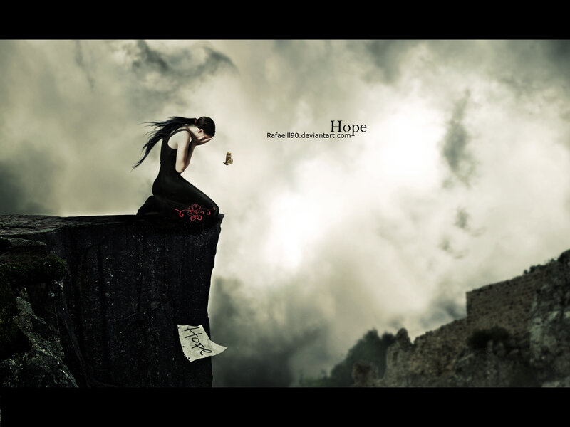 Woman on Cliff Edge — Black
