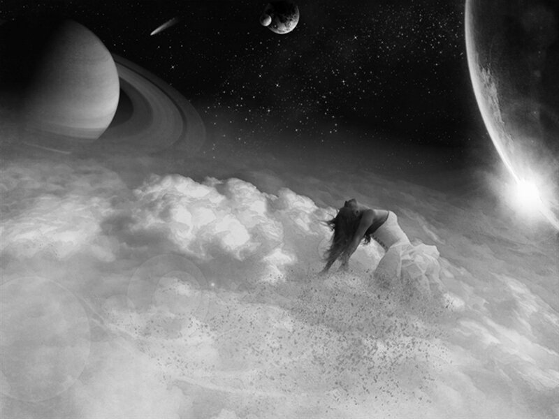 Woman on Cloud Surface