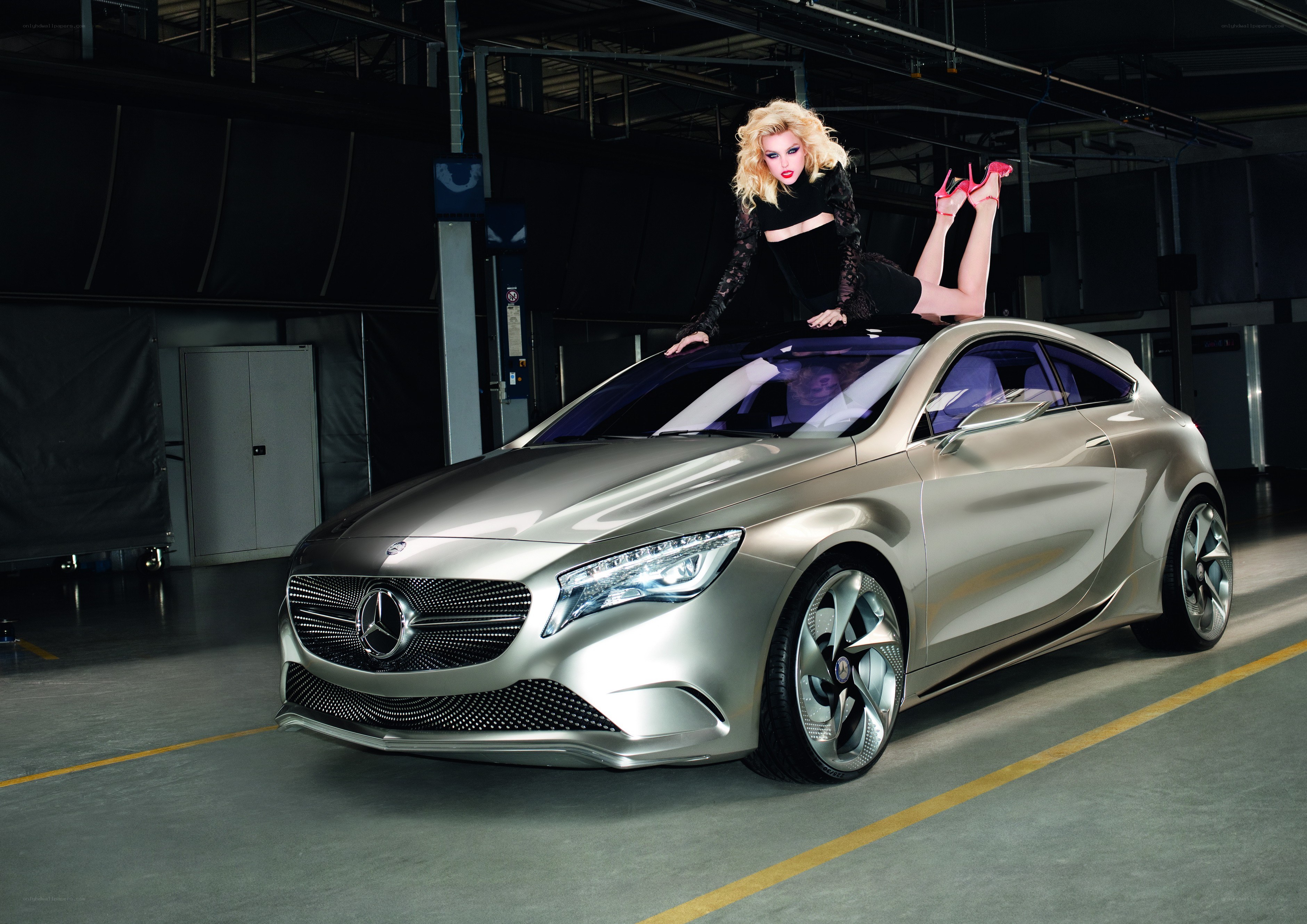 Woman on concept car