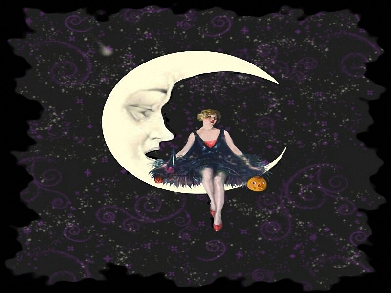 woman on crescent moon