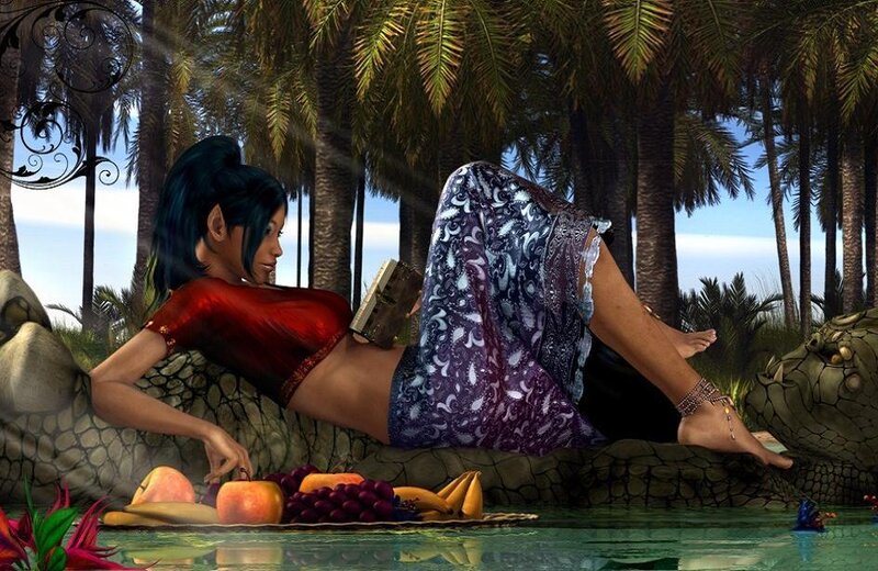 Woman on Crocodile