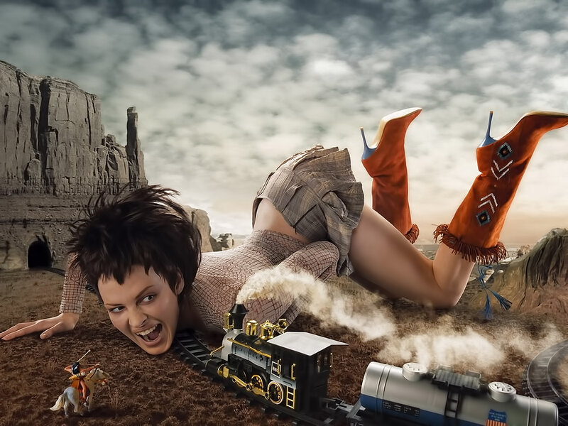 Woman on Desert Ground