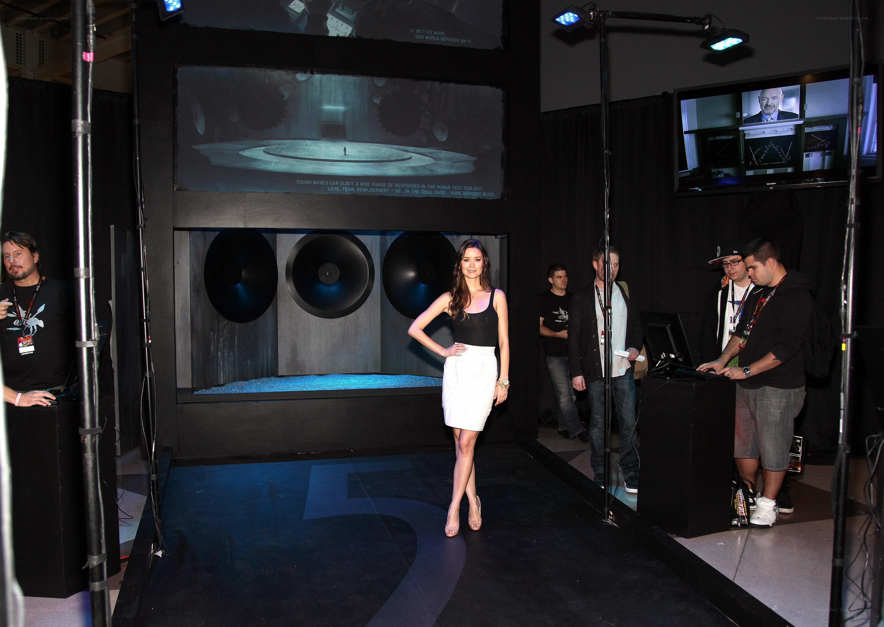 Woman on display at tech event