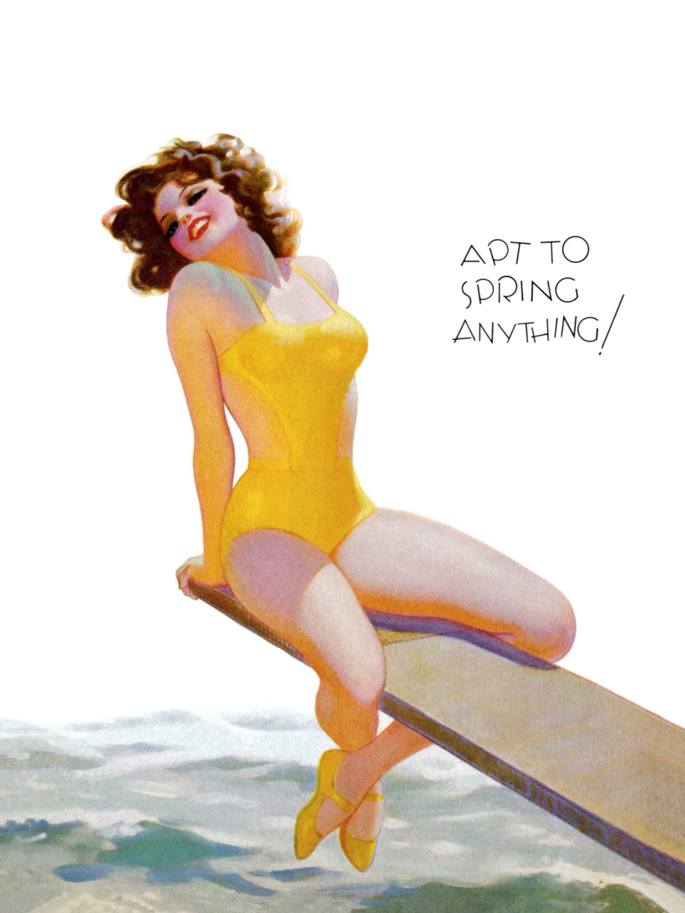 Woman on diving board