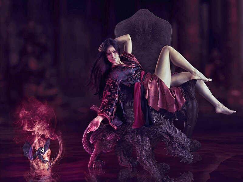 Woman on Dragon Throne