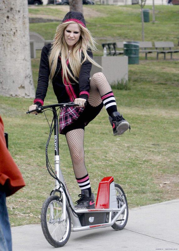 woman on electric scooter