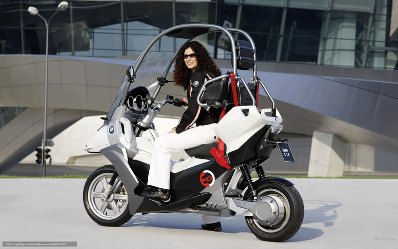 Woman on Electric Scooter — White