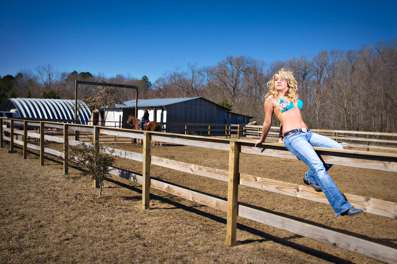 Woman on Fence