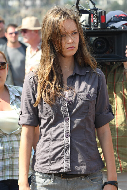 Woman on Film Set — Gray