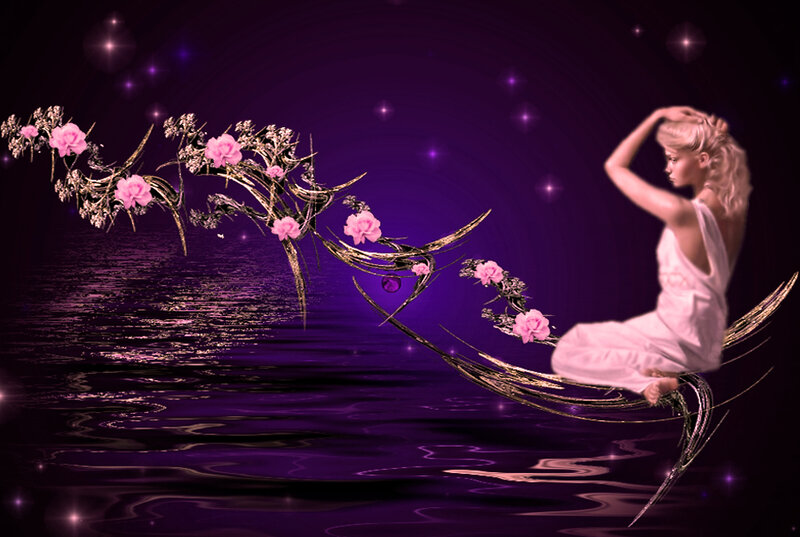 Woman on Floral Boat