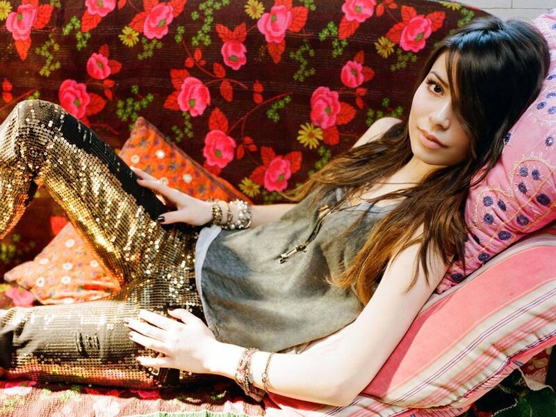 Woman on Floral Couch — Pink