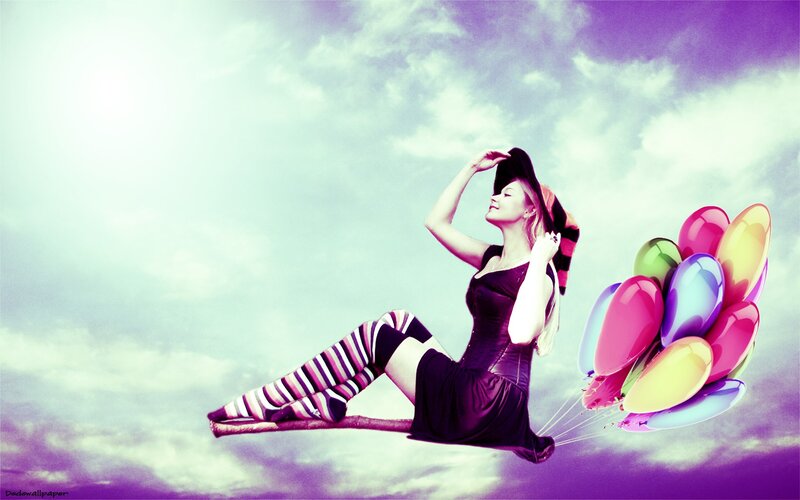 Woman on Flying Broom