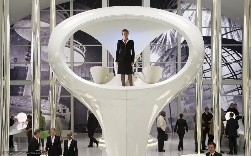 Woman on futuristic platform