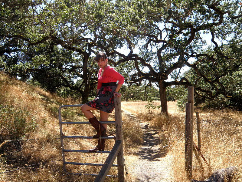 Woman on Gate