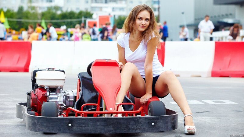 woman on go-kart