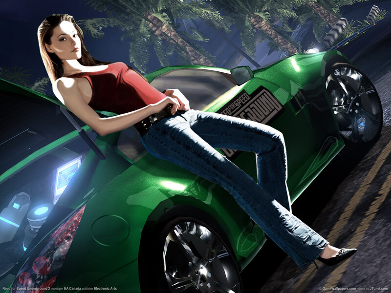 Woman on Green Car