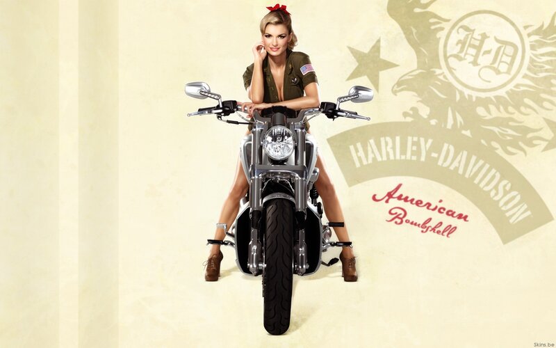 Woman on Harley-Davidson motorcycle
