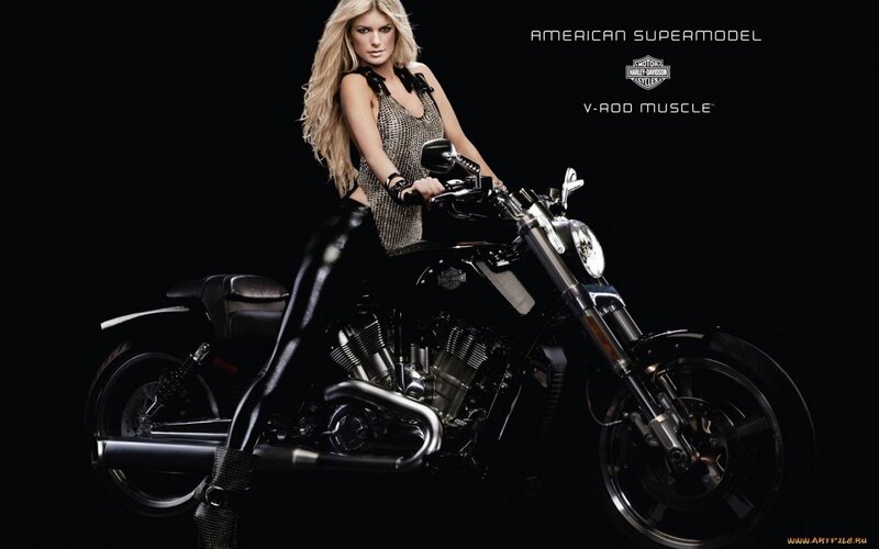 Woman on Harley-Davidson motorcycle