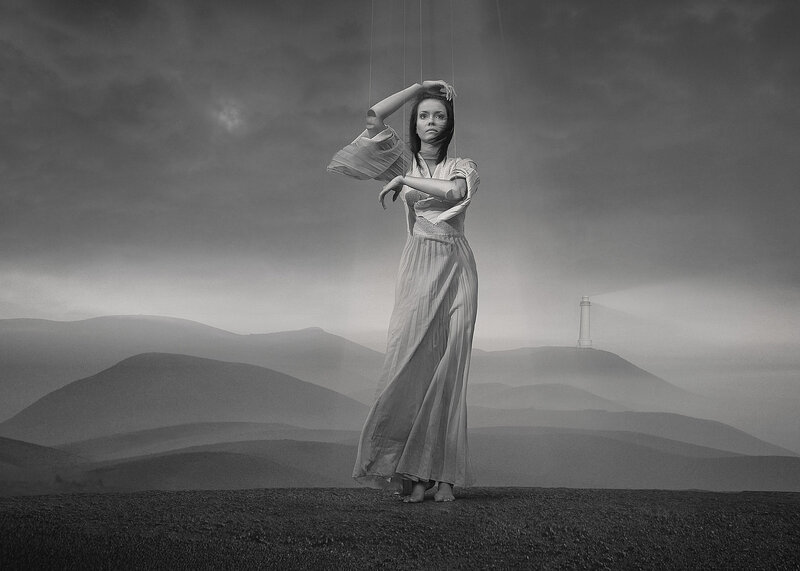 Woman on Hilltop — Black