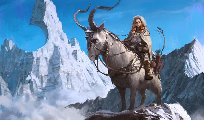 Woman on Horned Goat
