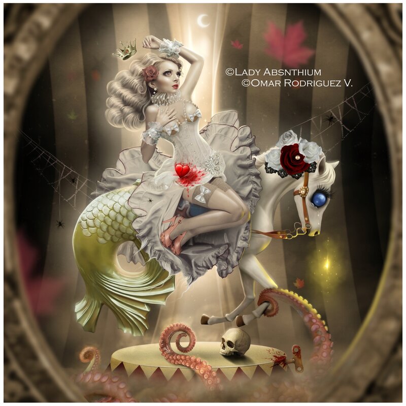 Woman on Horse and Fish